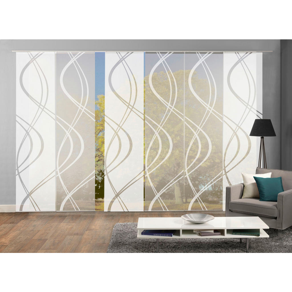 Flächenvorhang 6-tlg. Tiberio B: 60 Cm, Weiß