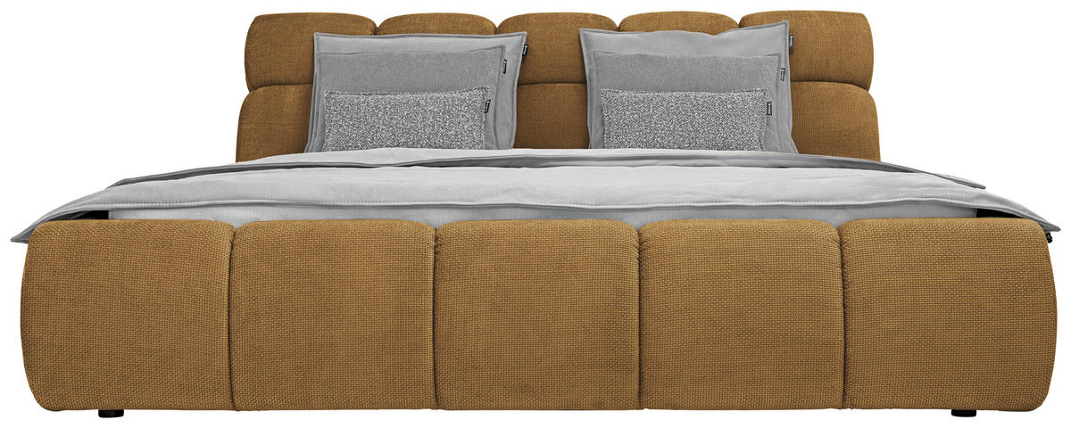 POLSTERBETT 160/200 cm  in Currygelb  - Currygelb/Schwarz, Design, Kunststoff/Textil (160/200cm) - Esposa