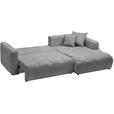 ECKSOFA in Chenille Grau, Dunkelgrau  - Dunkelgrau/Schwarz, MODERN, Kunststoff/Textil (276/172cm) - Hom`in