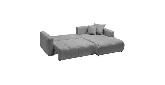 ECKSOFA in Chenille Grau, Dunkelgrau  - Dunkelgrau/Schwarz, MODERN, Kunststoff/Textil (276/172cm) - Hom`in