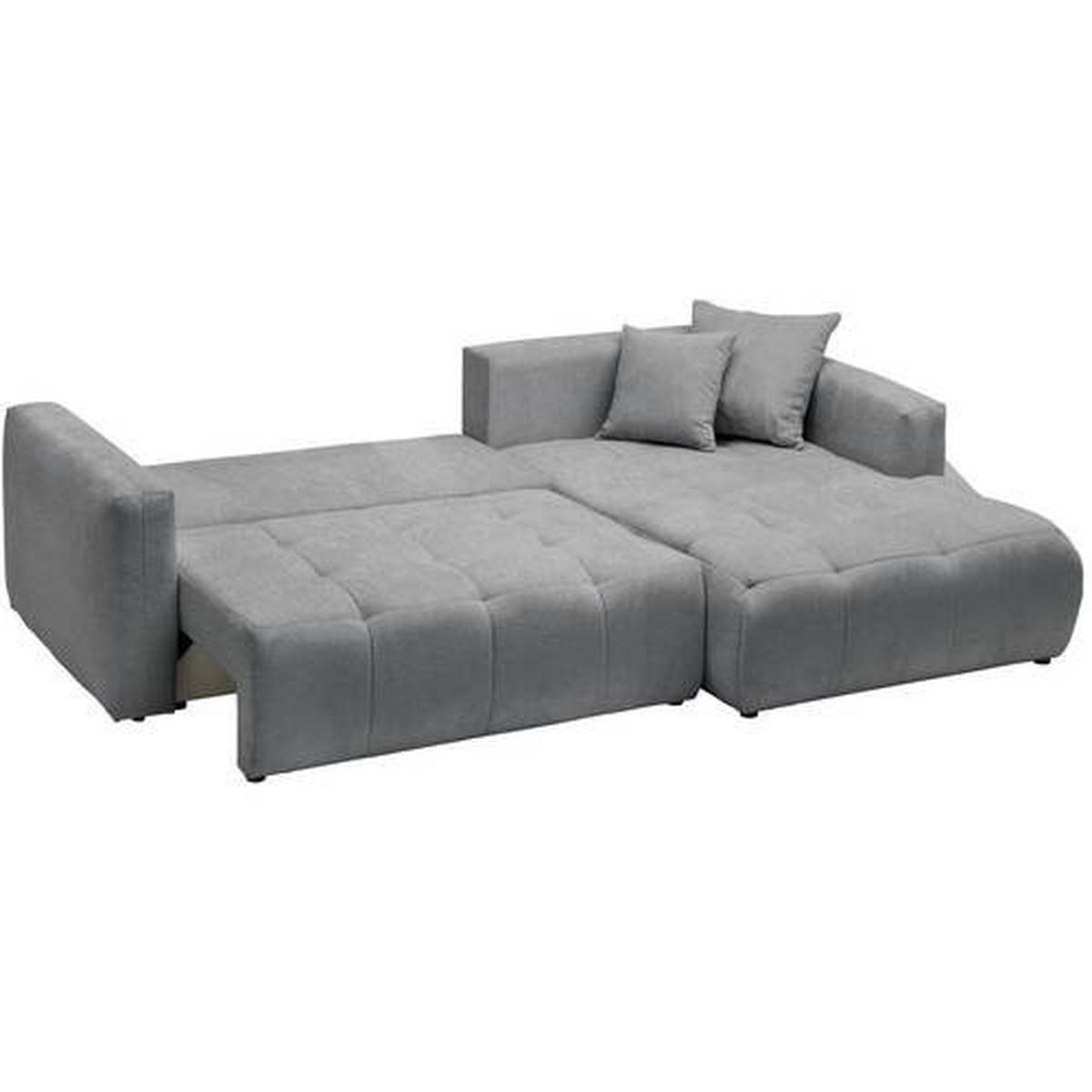 ECKSOFA in Chenille Grau, Dunkelgrau  - Dunkelgrau/Schwarz, Modern, Kunststoff/Textil (276/172cm) - Hom`in