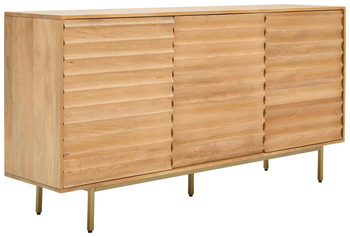 SIDEBOARD  in 170/85/40 cm  - Messingfarben/Naturfarben, LIFESTYLE, Holz/Metall (170/85/40cm) - Livetastic