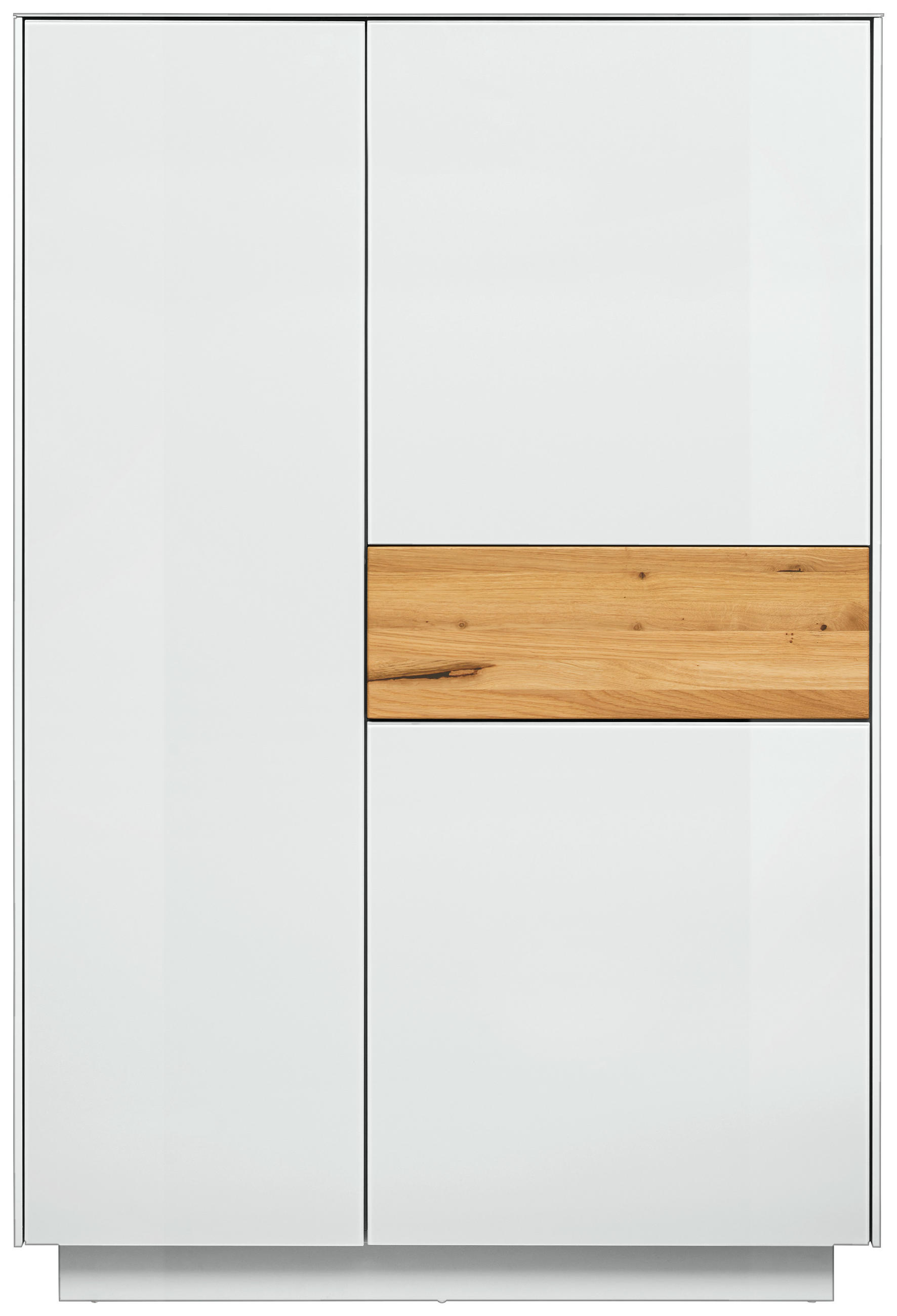 HIGHBOARD Triest Triest Eichefarben, Weiß  101/150/42 cm  - Eichefarben/Weiß, Design, Glas/Holz (101/150/42cm) - Novel