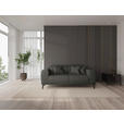 2-SITZER-SOFA  in Webstoff Dunkelgrau  - Dunkelgrau/Schwarz, KONVENTIONELL, Textil/Metall (200/80/113cm) - Carryhome