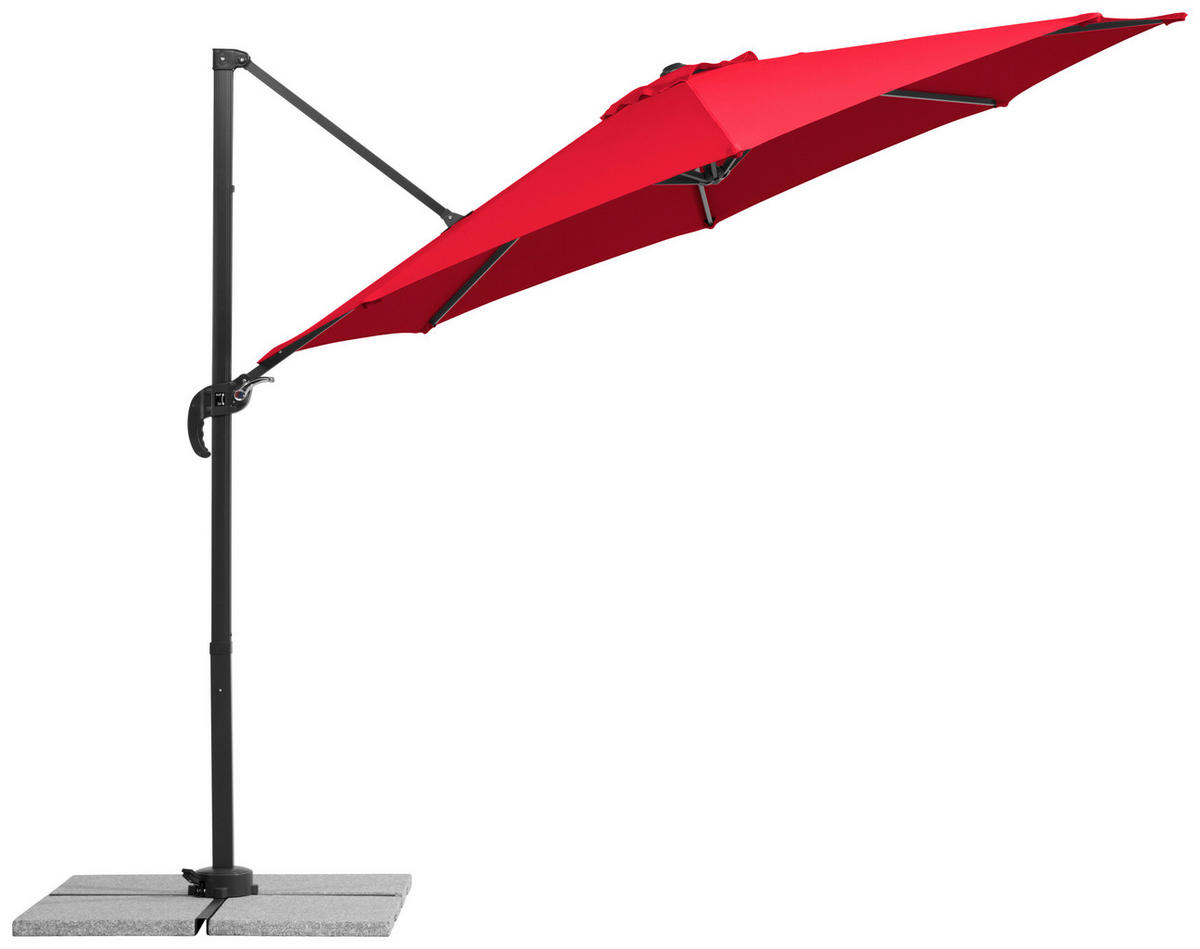 AMPELSCHIRM   - Anthrazit/Rot, Basics, Textil/Metall (352/244/300cm) - Schneider
