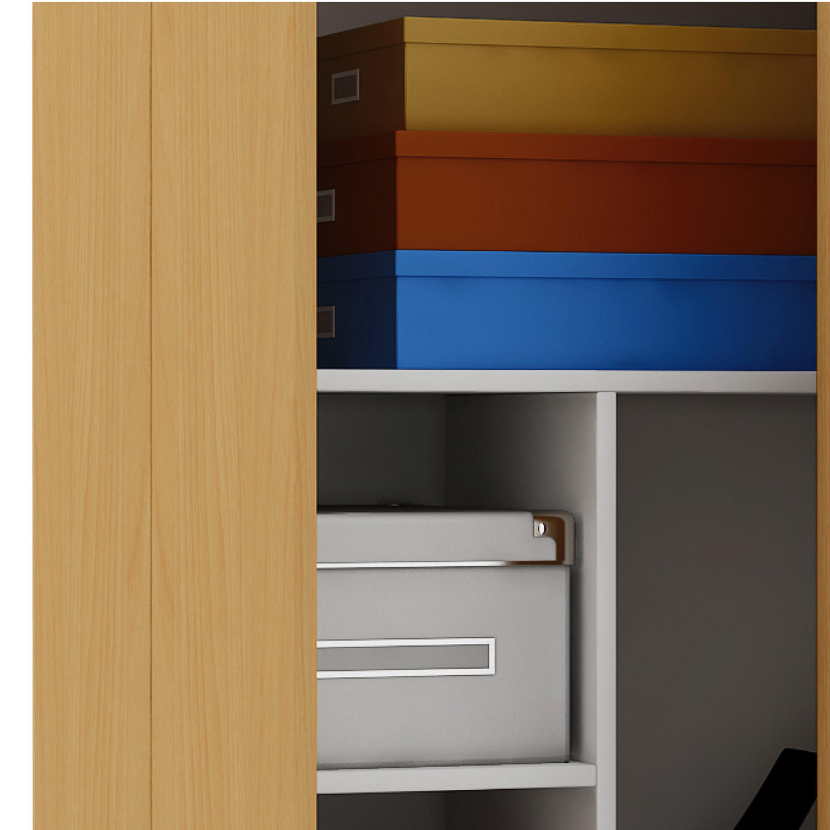 MEHRZWECKSCHRANK 70/218/39 cm  - Silberfarben/Buchefarben, Modern, Holzwerkstoff/Kunststoff (70/218/39cm) - MID.YOU