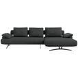 ECKSOFA  in Chenille Anthrazit Rückenkissen, Armlehnenkissen  334/168 cm  - Anthrazit/Schwarz, Design, Textil/Metall (334/168cm) - Dieter Knoll