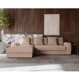 ECKSOFA in Cord Hellbraun 182/302 cm - Hellbraun/Schwarz, MODERN, Kunststoff/Textil (182/302cm) - Carryhome