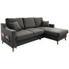 ECKSOFA Anthrazit Struktur  - Anthrazit/Naturfarben, KONVENTIONELL, Holz/Textil (228/150cm) - P & B