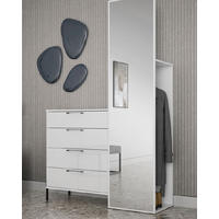 ANSAMBLU DE HOL - alb lucios intens, Modern, material pe bază de lemn (115,2/185,5/41,5cm) - Xora