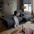 ECKSOFA in Chenille Dunkelblau  - Schwarz/Dunkelblau, MODERN, Textil/Metall (290/182cm) - Hom`in