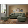 ECKSOFA in Chenille Dunkelgrün  - Dunkelgrün/Naturfarben, Modern, Holz/Textil (230/200cm) - Livetastic