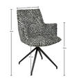 ARMLEHNSTUHL  Stoffauswahl, Sitzfläche 360° drehbar, automatische Rückholfunktion Jacquard  Schwarz, Weiß  - Schwarz/Weiß, Design, Textil/Metall (59/89.5/63cm) - Novel