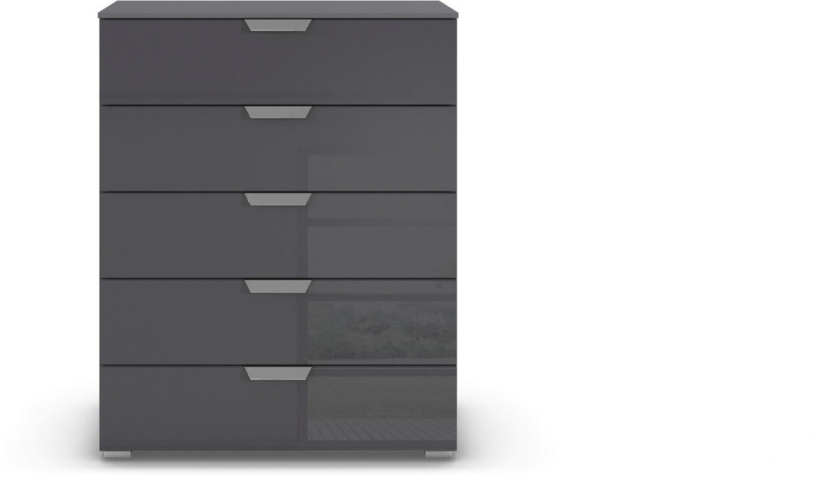 KOMMODE  in 80/100/43 cm  - Chromfarben/Dunkelgrau, Design, Glas/Holzwerkstoff (80/100/43cm) - Carryhome