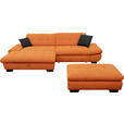 ECKSOFA in Mikrofaser Orange  198/290 cm  - Schwarz/Orange, Design, Textil/Metall (198/290cm) - Xora
