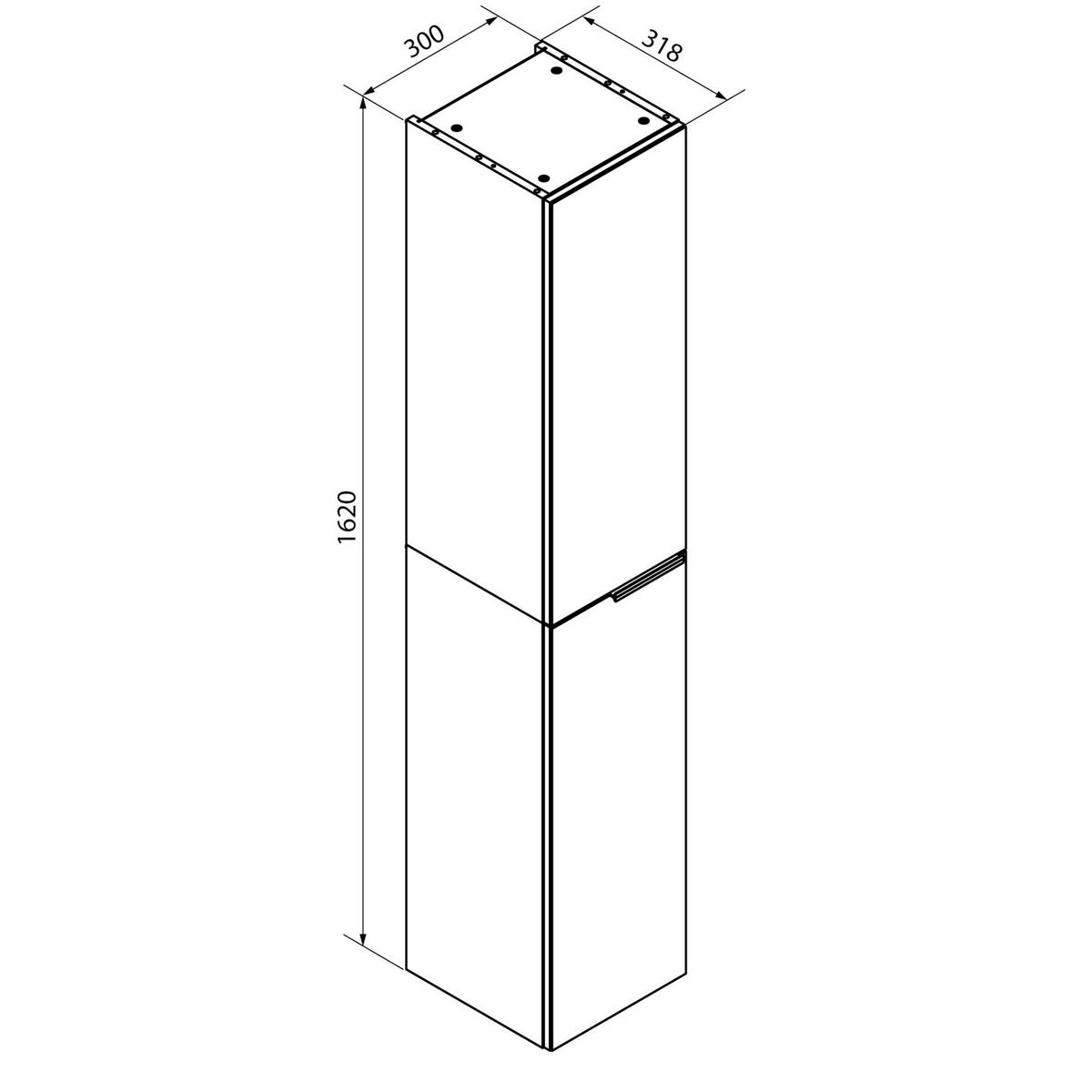 HOCHSCHRANK 30/162/31,8 cm  - Chromfarben/Eichefarben, Basics, Glas/Holzwerkstoff (30/162/31,8cm) - MID.YOU