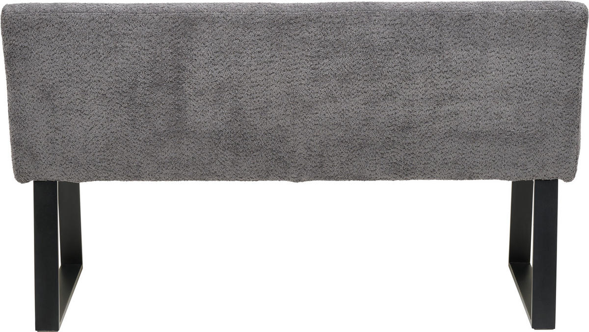 SITZBANK 140/83/61 cm Webstoff, Bouclé Dunkelgrau  - Dunkelgrau/Schwarz, KONVENTIONELL, Textil/Metall (140/83/61cm) - MID.YOU