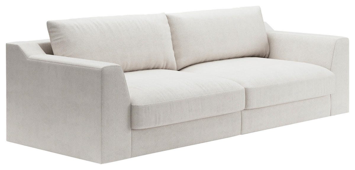 BIGSOFA in Chenille, Flachgewebe Grau  - Schwarz/Grau, Design, Kunststoff/Textil (276/90/109cm) - Sit & More