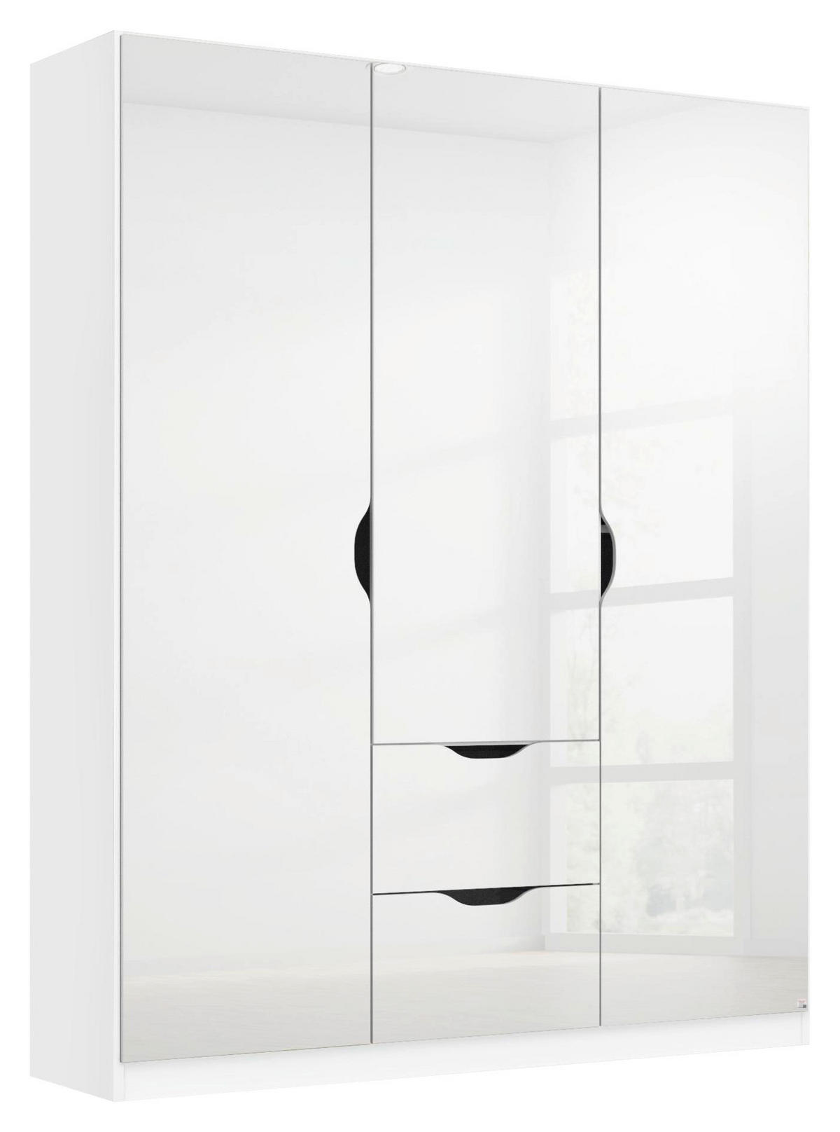 OMARA ZA OBLAČILA, bela, bela, visoki sijaj  - bela/visoki sijaj, Konvencionalno, leseni material (136/197/54cm) - home24
