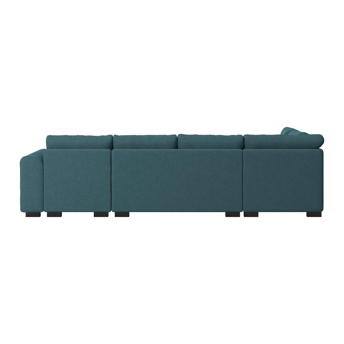 WOHNLANDSCHAFT Blau Mikrofaser  - Blau/Schwarz, MODERN, Kunststoff/Textil (178/305/155cm) - P & B