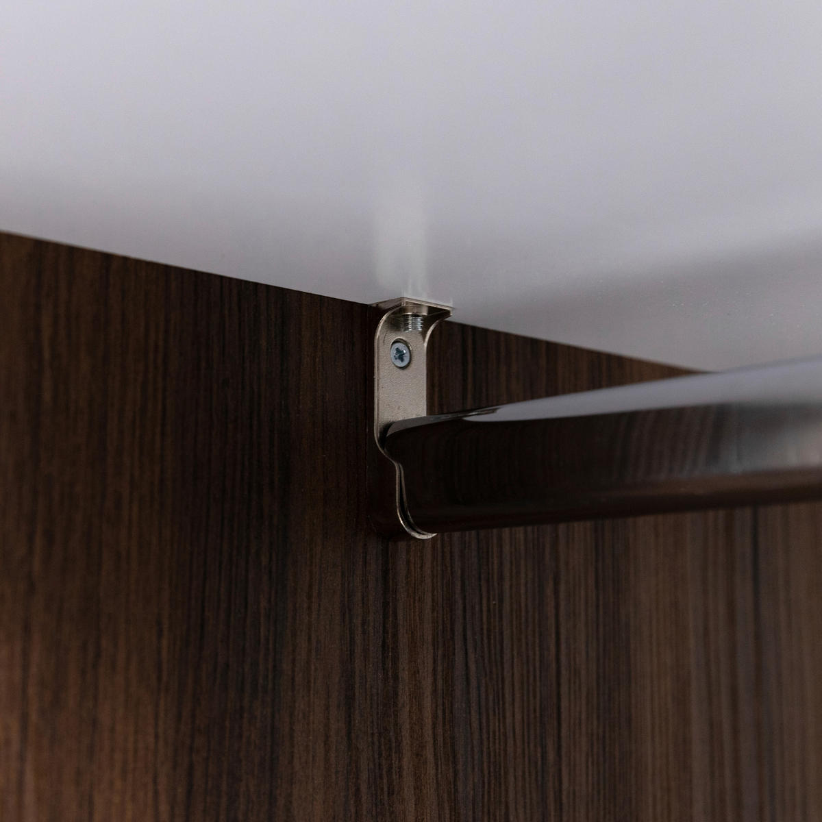 SCHIEBETÜRENSCHRANK 150/211,5/61,5 cm Walnussfarben  - Weiss/Walnussfarben, Modern, Holzwerkstoff/Metall (150/211,5/61,5cm) - MID.YOU