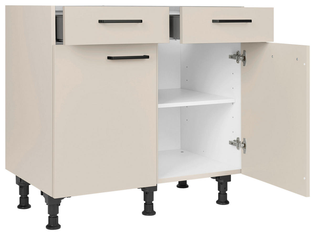 SCHUBKASTENUNTERSCHRANK 90/87/56 cm  in Sandfarben  - Sandfarben/Schwarz, MODERN, Holzwerkstoff/Metall (90/87/56cm) - Nobilia