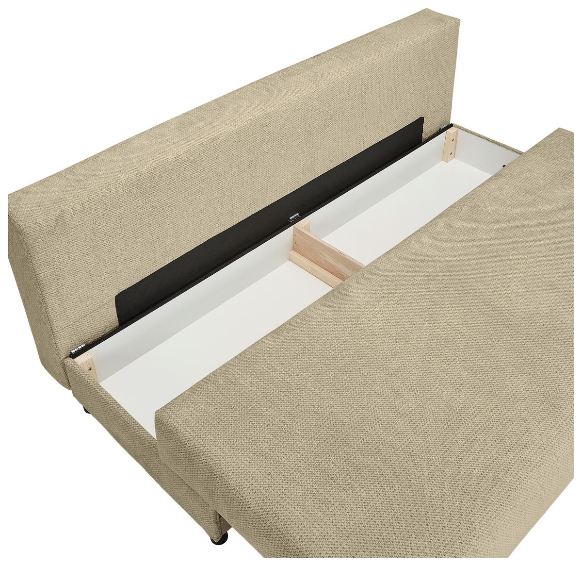 SCHLAFSOFA  mit Stoffauswahl, Liegefunktion, Schlafen auf Sitzhöhe, Rücken echt Chenille Beige  - Beige/Schwarz, KONVENTIONELL, Kunststoff/Textil (201/72/98cm) - Carryhome