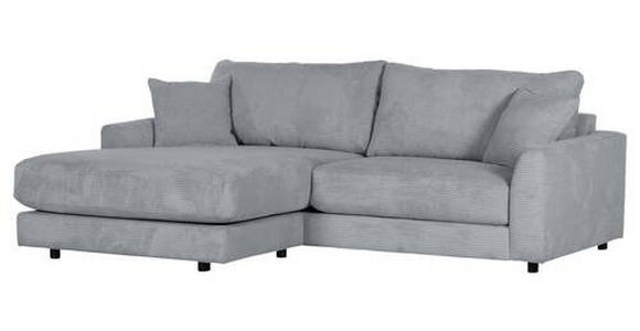 ECKSOFA Grau Cord  - Schwarz/Grau, Design, Kunststoff/Textil (240/175cm) - Landscape
