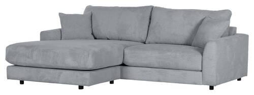 ECKSOFA Grau Cord  - Schwarz/Grau, Design, Kunststoff/Textil (240/175cm) - Landscape
