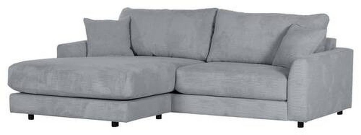 ECKSOFA in Cord Grau  - Schwarz/Grau, Design, Kunststoff/Textil (240/175cm) - Landscape