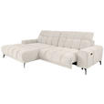 ECKSOFA inkl.Funktionen Perlmutt Chenille  - Perlmutt/Schwarz, MODERN, Textil/Metall (195/300cm) - Xora