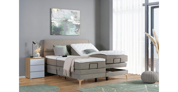 BOXSPRINGBETT 180/200 cm  in Hellbraun  - Chromfarben/Hellbraun, KONVENTIONELL, Kunststoff/Textil (180/200cm) - Voleo