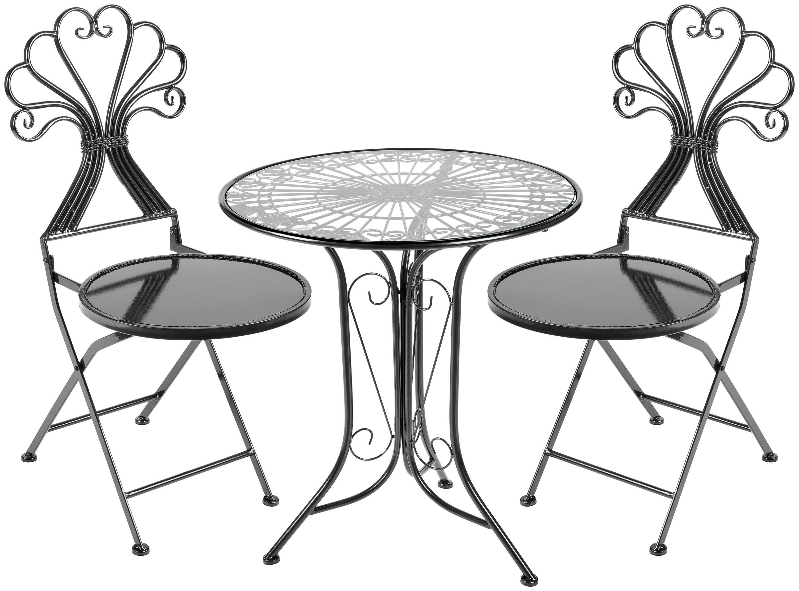 VRTNI STOL  železo črna  - črna, Konvencionalno, kovina (41,5cm) - Ambia Home