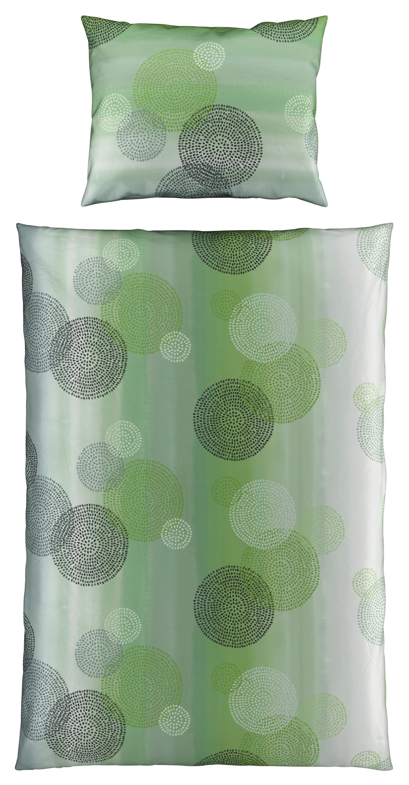 Bettwäsche 140x200 Cm Rebecca Baumwolle Grün Kreise