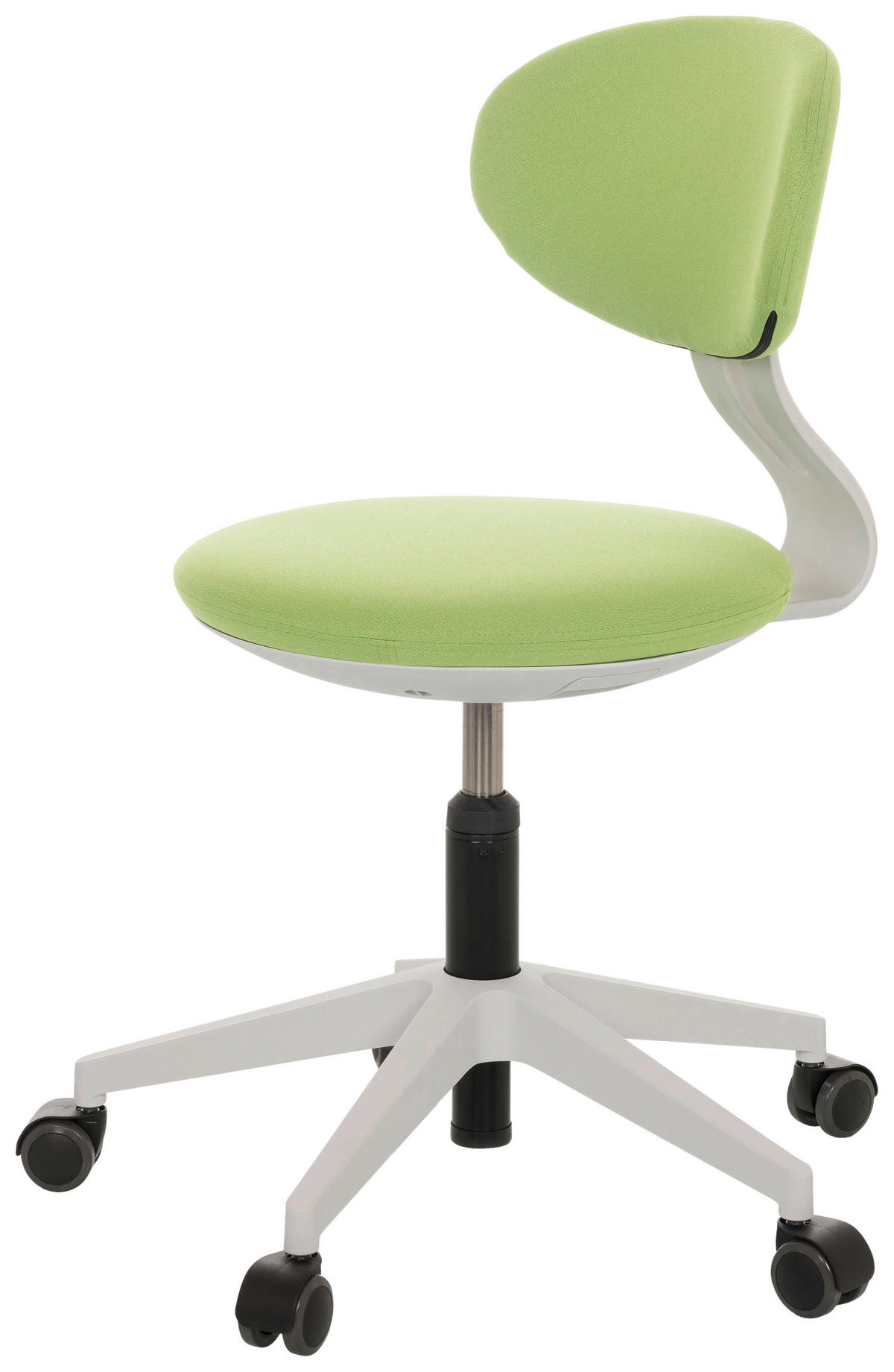 OTOČNÁ ŽIDLE PRO MLÁDEŽ, zelená - bílá/šedá, Basics, textil/plast (42/66-87/52cm) - MID.YOU