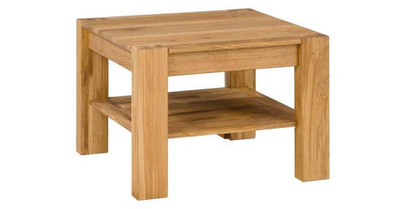 COUCHTISCH Wildeiche furniert, massiv 65/65/46 cm quadratisch  - Natur, Holz (65/65/46cm) - Carryhome