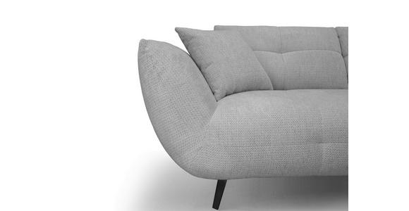 ECKSOFA Grau Chenille Armlehnenkissen, Rücken echt, Sitztiefenverstellung  - Schwarz/Grau, KONVENTIONELL, Textil/Metall (313/215cm) - Hom`in