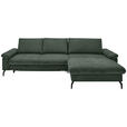 ECKSOFA inkl. Funktion Olivgrün Cord, Velours  - Schwarz/Graphitfarben, MODERN, Textil/Metall (180/302cm) - Venda