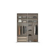 SCHWEBETÜRENSCHRANK 2-türig Weiß  - Beige/Hellgrau, Design, Glas/Holzwerkstoff (162/223/68cm) - Novel