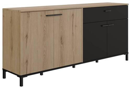 ANRICHTE Dekorfolie  - Eichefarben/Schwarz, MODERN, Holzwerkstoff/Kunststoff (180/81/40cm) - MID.YOU