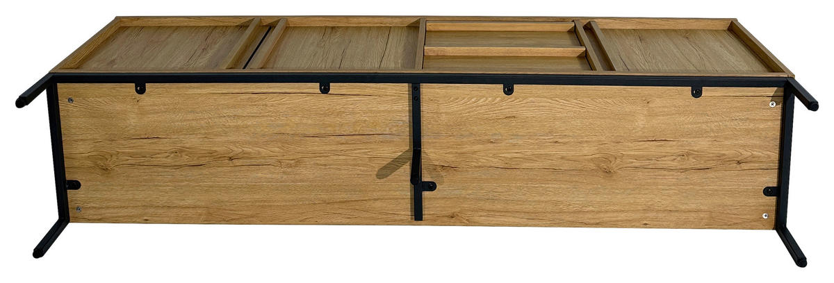 LOWBOARD WABI  in 180/60,5/40 cm  - Eichefarben/Schwarz, Design, Holz/Holzwerkstoff (180/60,5/40cm) - Xora