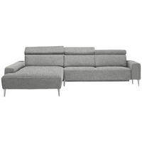ECKSOFA  in Mikrovelours Naturfarben  205/308 cm  - Alufarben/Naturfarben, Design, Textil/Metall (205/308cm) - Sedda