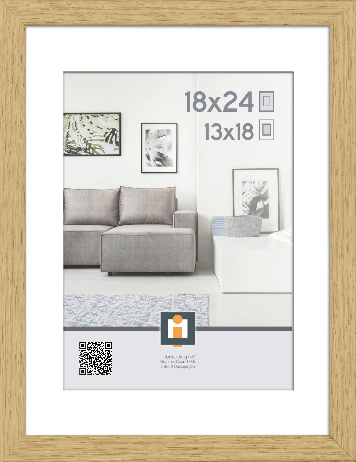 RÁM NA OBRAZY, 1 foto 18 cm x 24 cm - prírodná farba, Basics, plast (20/26/2,5cm)