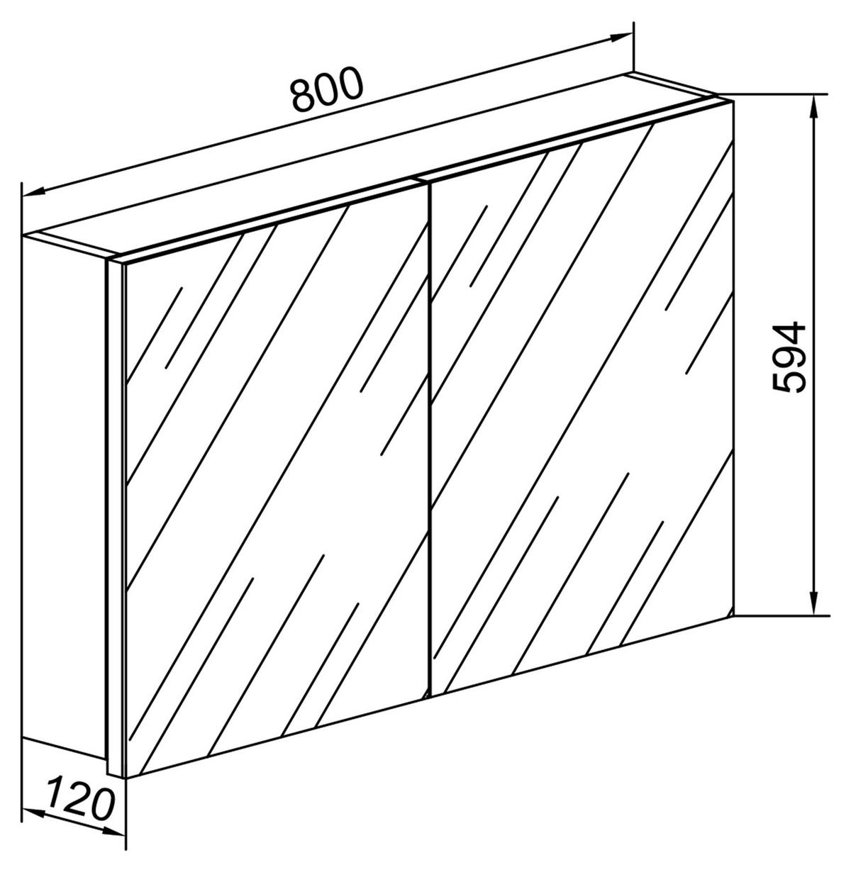 SPIEGELSCHRANK 80/59,2/12 cm  - Weiß, MODERN, Glas/Holzwerkstoff (80/59,2/12cm) - MID.YOU