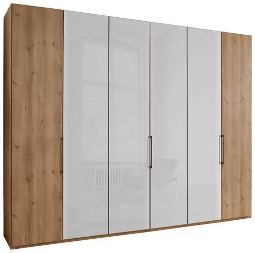 FALTTÜRENSCHRANK in Weiss, Eiche Bianco  - Schieferfarben/Weiss, Konventionell, Glas/Holzwerkstoff (300/236/58cm) - Dieter Knoll