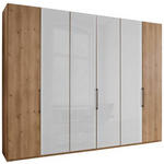 FALTTÜRENSCHRANK 300/236/58 cm 6-türig Weiß, Eiche Bianco  - Schieferfarben/Eiche Bianco, KONVENTIONELL, Glas/Holzwerkstoff (300/236/58cm) - Dieter Knoll