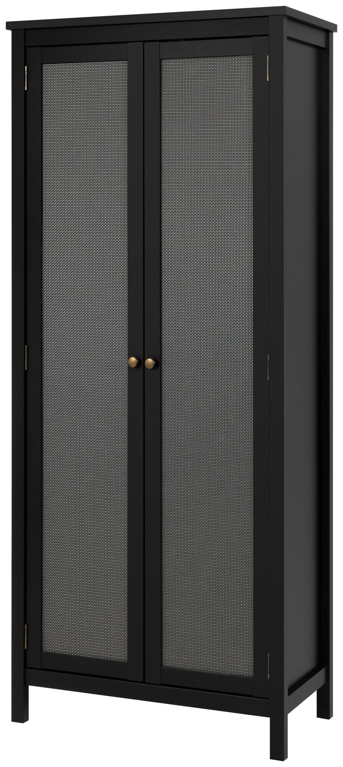 MEHRZWECKSCHRANK 80/187/40 cm  in Schwarz  - Messingfarben/Schwarz, Trend, Holzwerkstoff/Metall (80/187/40cm) - MID.YOU