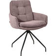 ARMLEHNSTUHL  Stoffauswahl, Typenauswahl, Sitzfläche 360° drehbar, Gestellauswahl Cord  - Schwarz/Altrosa, Design, Textil/Metall (63/90/69cm) - Johann Jakob