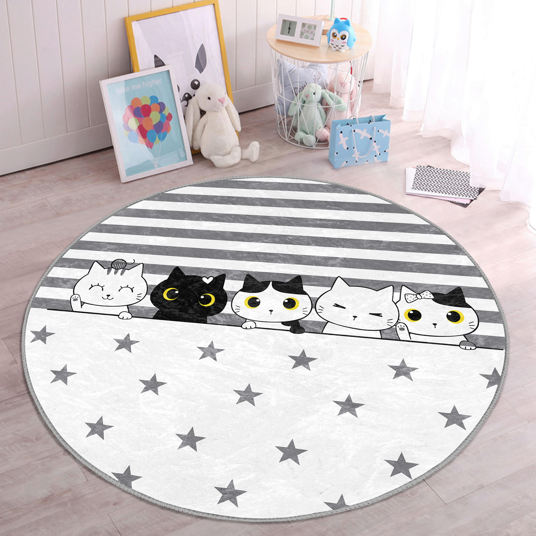 KINDERTEPPICH  Wohnzimmer 180/180 cm Multicolor rund  - Multicolor, Basics, Textil (180/180cm)