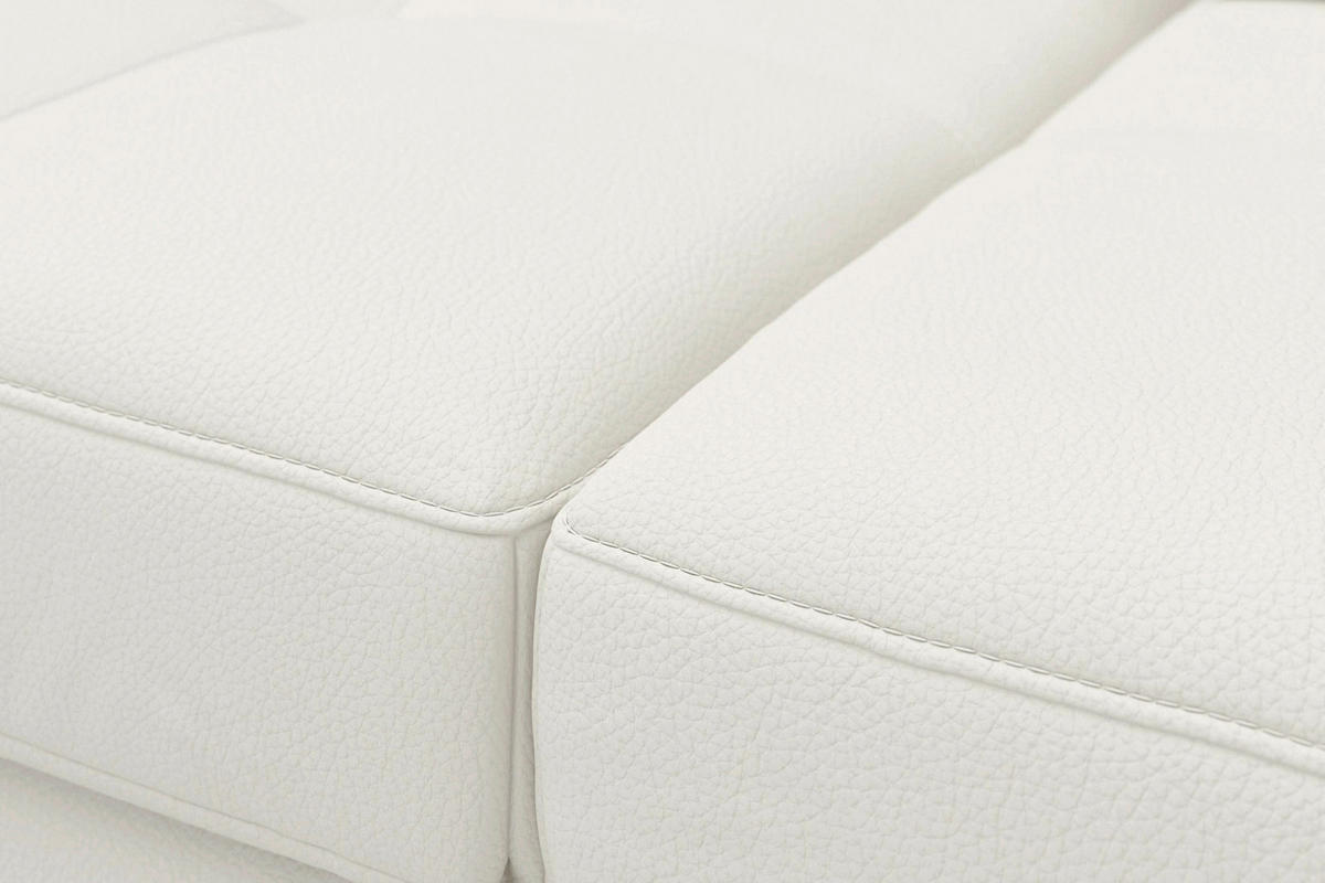 SEDACÍ SOUPRAVA, kůže, bílá - bílá/černá, Basics, kov/textil (223/363/176cm) - Sit & More